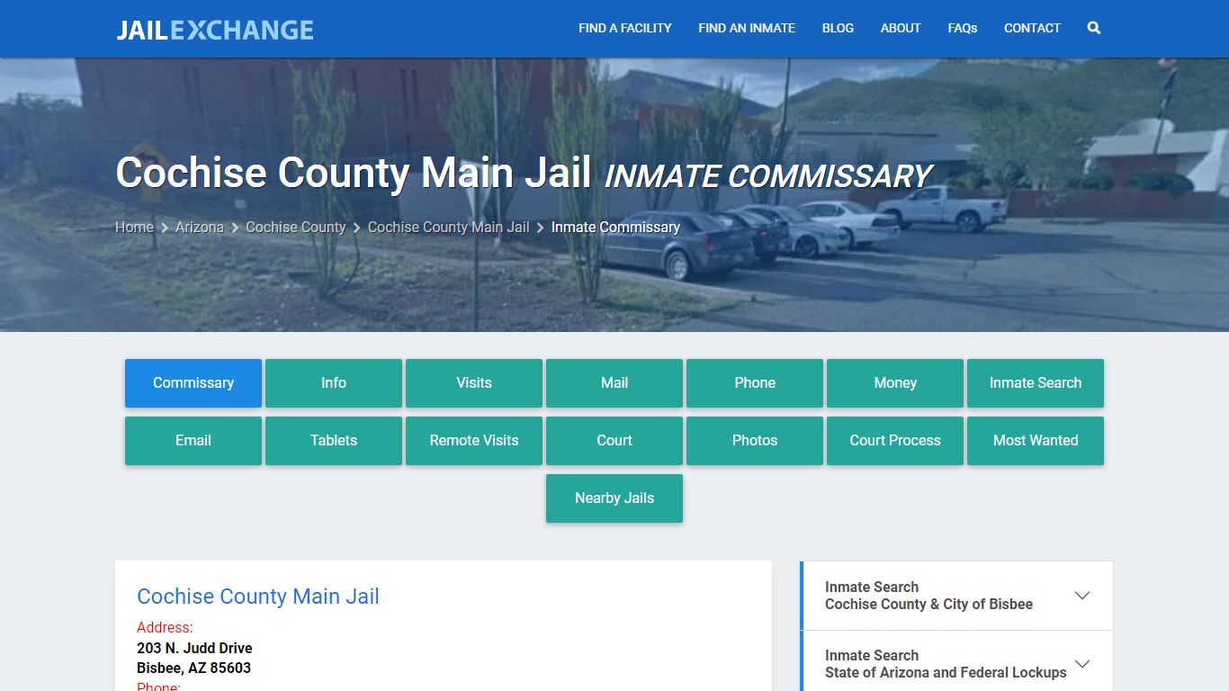 Inmate Commissary, Care Packs - Cochise County Main Jail, AZ