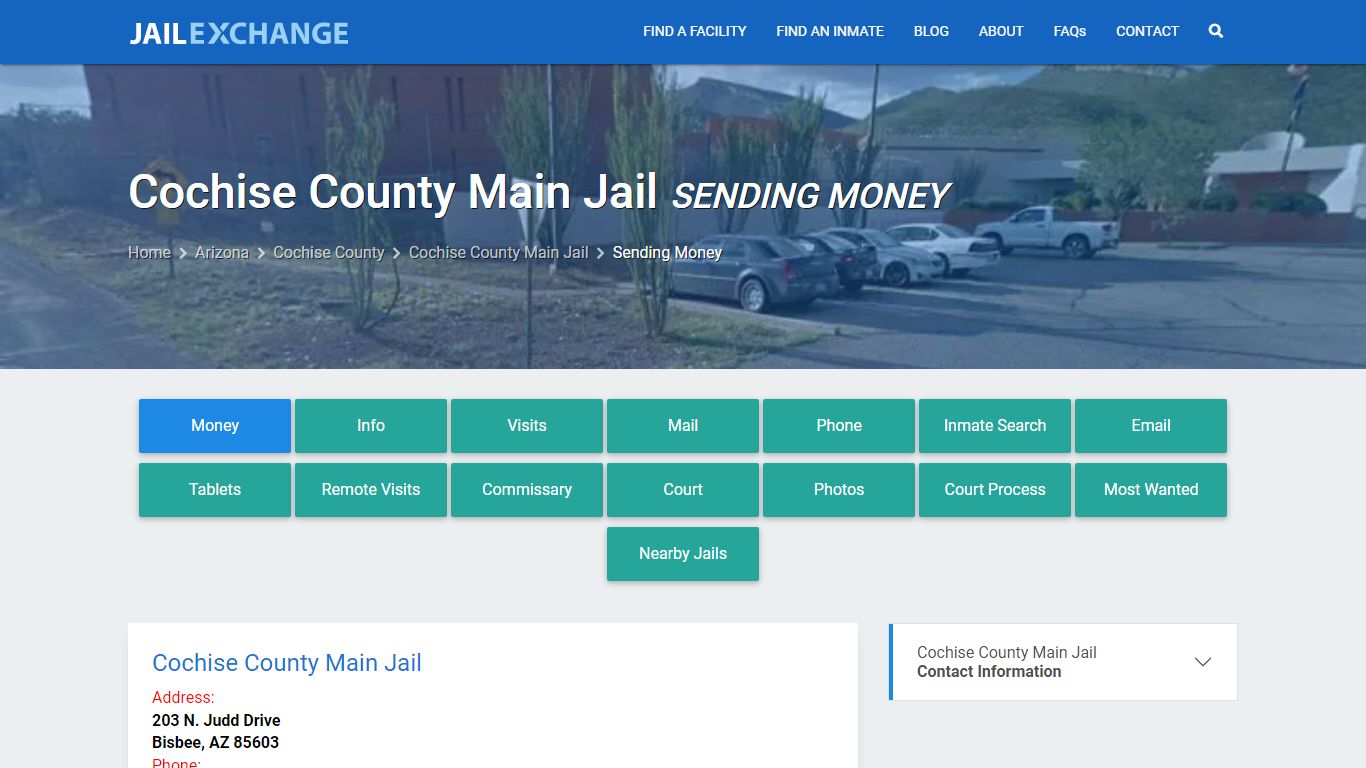 Send Money to Inmate - Cochise County Main Jail, AZ